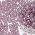 DIY purple glitter resin round beads 8-10mm with center hole for bracelet making - 8mm (1.5mm Aperture) 20 Pieces/Pack / Purple