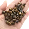Perles cylindriques en bois de santal vert 8x8mm avec veinage naturel pour bijoux DIY - 8x8mm, Trou env. 1mm, 10 pcs/paquet / Bois de santal vert