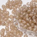 8-10mm champagne gold resin glitter round beads for DIY handmade jewelry crafting - Brown