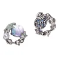 Blauw en paars zeester en schelp bedeltjes van zilverlegering voor DIY sieraden - Zeester Schelp Stijl (01) / 1 Stuk/Verpakking (15x17mm) / Zilver