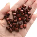 DIY 8x8mm dark red-brown cylindrical wooden beads for handmade jewelry craft - Blood Sandalwood