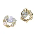 Gouden zeester hanger met blauwe en paarse wervelende kralen voor DIY sieraden maken - Zeester Schelp Stijl (02) / 1 Stuk/Verpakking (15x17mm) / Goud