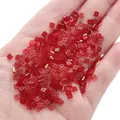 Flat square red transparent crystal beads with gold edges for DIY jewelry making - 1x3mm (1g/Pack, Approx. 50 Pcs) / Flat Square Style (BBA118) / Red