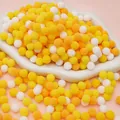 DIY colorful polyester pompoms in white yellow and orange for Christmas crafts - 1cm/200 Pieces/Pack / Yellow Series