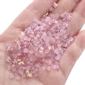 Pink AB coated transparent square glass crystal beads for DIY jewelry making and crafts - 1x3mm (1g/Pack, Approx. 50 Pcs) / Flat Square Style (BBA118) / Pink