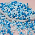 Μπλε και λευκά pom-poms από πολυεστέρα σε δίσκο για DIY χριστουγεννιάτικη διακόσμηση - Μικροσκοπικό / Μπλε Σειρά