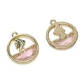 Ronde hangers van roze kristal met blauwe vismotieven voor DIY-sieraden maken - Kleine Vis Stijl (14)
