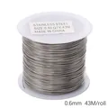 0.6mm silver stainless steel beading wire roll 43m for DIY jewelry making supplies - Large Spool Specification (FXA030) / 0.6mm (43m/Roll) / Steel