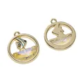 Bedeltjes met tropische vissen en zeilboten met iriserende inlays voor DIY-sieraden - Kleine Vis Stijl (16)
