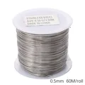 0.5mm silver stainless steel beading wire on 60m spool for jewelry DIY making - Large Spool Specification (FXA030) / 0.5mm (60m/Roll) / Steel
