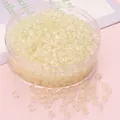 Perles d'abaque en verre crème translucide de 4mm pour bracelets DIY dans une boîte - Perles de Rocaille Abaque (2x4mm, 10g/Paquet) / Beige