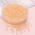 Perles en verre pêche 4mm avec finition translucide en récipient pour bracelets DIY - Perles de Rocaille Abaque (2x4mm, 10g/Paquet) / Orange