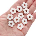 White 16mm glass flower beads with large hole for DIY bracelet and necklace making - 16mm (Hole 4.5mm) - 1 Piece/Pack / White
