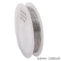 0.6mm stainless steel beading wire for jewelry making, 11 meters per silver roll - Small Spool Specification (FXA029) / 0.6mm (11m/Roll) / Steel