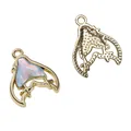 Gouden vissenstaart ster hanger met iriserende inleg voor DIY sieraden maken bedel - Vissenstaart Stijl (22)