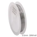 0.5mm silver stainless steel beading wire on spool for jewelry making DIY craft 16M - Small Spool Specification (FXA029) / 0.5mm (16m/Roll) / Steel