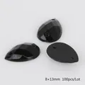 Strass da cucire in acrilico nero a goccia 8x13mm per artigianato fai da te 100 pezzi - Medio / Nero
