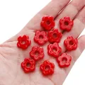 Vibrant red 16mm glass flower beads held in hand for DIY jewelry making and crafts - 16mm (Hole 4.5mm) - 1 Piece/Pack / Red