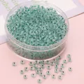 Perles de rocaille 4mm turquoise translucides pour DIY dans une boîte ronde en plastique - Perles de Rocaille Abaque (2x4mm, 10g/Paquet) / Vert Émeraude