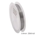Durable 0.4mm stainless steel beading wire, 25 meters on a white spool for DIY jewelry - Small Spool Specification (FXA029) / 0.4mm (25m/Roll) / Steel