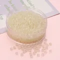 2x4mm translucent milky white glass seed beads for DIY jewelry making in round storage box - 2x4mm, Hole Approx 1mm, 10g/Pack (Approx 150 Pcs) / Beige