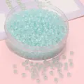 Perles de rocaille en verre bleu clair translucide 4mm pour bijoux DIY en boîte ronde - Perles de Rocaille Abaque (2x4mm, 10g/Paquet) / Bleu clair