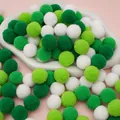 Mix of white and green polyester pom poms for Christmas DIY crafts and decorations - 50 Pieces / 2cm / Green Series