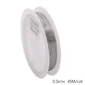 0.3mm silver stainless steel beading wire for DIY jewelry making, 45m roll length - Small Spool Specification (FXA029) / 0.3mm (45m/Roll) / Steel