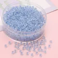 Perles de rocaille 4mm bleu clair transparentes en boîte de rangement pour bijoux DIY - Perles de Rocaille Abaque (2x4mm, 10g/Paquet) / Bleu lac