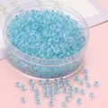 Perles de rocaille en verre bleu clair translucide en pot pour création de bijoux - Perles de Rocaille Abaque (2x4mm, 10g/Paquet) / Bleu ciel