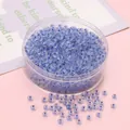 Perles d'abaque en verre bleu clair translucide avec détails de points bleu foncé - Perles de Rocaille Abaque (2x4mm, 10g/Paquet) / Bleu royal
