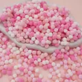 Pink and white polyester pom poms for DIY Christmas crafts and ornaments - Pack of 200 / 0.8cm / Pink Series
