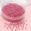 Perles de verre roses 4 mm en boîte pour la fabrication de bijoux DIY et bracelets - Perles de Rocaille Abaque (2x4mm, 10g/Paquet) / Rouge