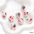 Hand-painted 18mm Santa Claus Christmas glass beads for DIY jewelry making crafts - Santa Claus (#20)