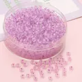 Perles de verre 4mm violet clair transparent pour bracelets et bijoux faits à la main - Perles de Rocaille Abaque (2x4mm, 10g/Paquet) / Lilas