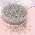 Perles en verre transparent 4mm avec cœur argenté en boîte pour bijoux DIY - Perles de Rocaille Abaque (2x4mm, 10g/Paquet) / Gris