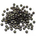 Black acrylic 4x7mm round beads with gold letter C for DIY jewelry making - Letter C / 50 Pieces/Pack (4x7mm)