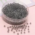 Perles en verre gris-noir translucides de 4mm pour bijoux DIY et bracelets faits main - Perles de Rocaille Abaque (2x4mm, 10g/Paquet) / Noir
