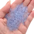 Cuentas de vidrio esmerilado lavanda y azul claro para manualidades en mano - Diámetro 2-3,5mm (30g/Paquete) / Azul