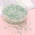 Mélange de perles en verre caméléon 4mm en bleu et jaune pour la création de bijoux - Perles de Rocaille Abaque (2x4mm, 10g/Paquet) / Vert Glace