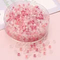 Perles de verre translucides roses de 4 mm pour bracelets de bijoux DIY faits main - Perles de Rocaille Abaque (2x4mm, 10g/Paquet) / Rouge Glace