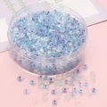 Perles d'espacement en verre bleu clair 4mm en boîte pour la création de bijoux DIY - Perles de Rocaille Abaque (2x4mm, 10g/Paquet) / Bleu Glace