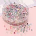 Mélange de perles de rocaille en verre givré 4mm en boîte pour bijoux artisanaux - Perles de Rocaille Abaque (2x4mm, 10g/Paquet) / Mélange Aléatoire
