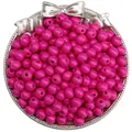 8mm rose red painted round wooden beads for handmade jewelry DIY bracelet making - Rose Red