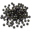 4x7mm schwarze Acrylperlen mit goldener Linie für DIY-Schmuck und Halsketten - Buchstabe I / 50 Stück/Packung (4x7mm)