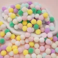 Pastel macaron multi-color fuzzy pompoms for DIY crafts and Christmas decor - 100pcs Pack / 1.5cm / Macaron Series