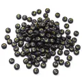 Schwarze Acryl 4x7mm runde Buchstabenperlen J mit Goldbeschriftung für DIY Schmuck - Buchstabe J / 50 Stück/Packung (4x7mm)