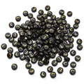 Schwarze 4x7mm Acrylperlen mit goldenem Buchstaben L für DIY-Schmuckherstellung - Buchstabe L / 50 Stück/Packung (4x7mm)