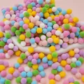 Colorful polyester pom poms in macaron tones for DIY Christmas crafts and decorations - Pack of 200 / 1cm / Dark Mixed Color Series