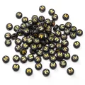 4x7mm schwarze Acryl-Buchstabenperlen mit goldenem M für DIY Schmuckherstellung - Buchstabe M / 50 Stück/Packung (4x7mm)